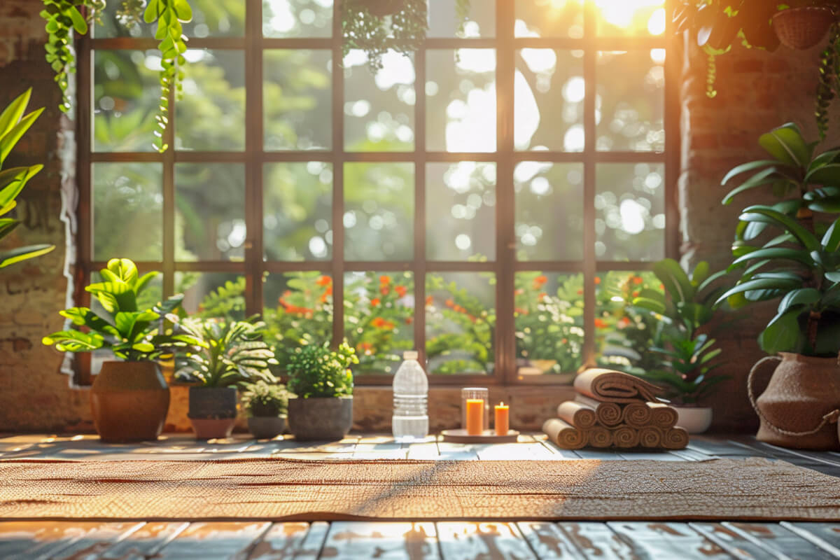 Domáci wellness kútik s kvetmi a sviečkami