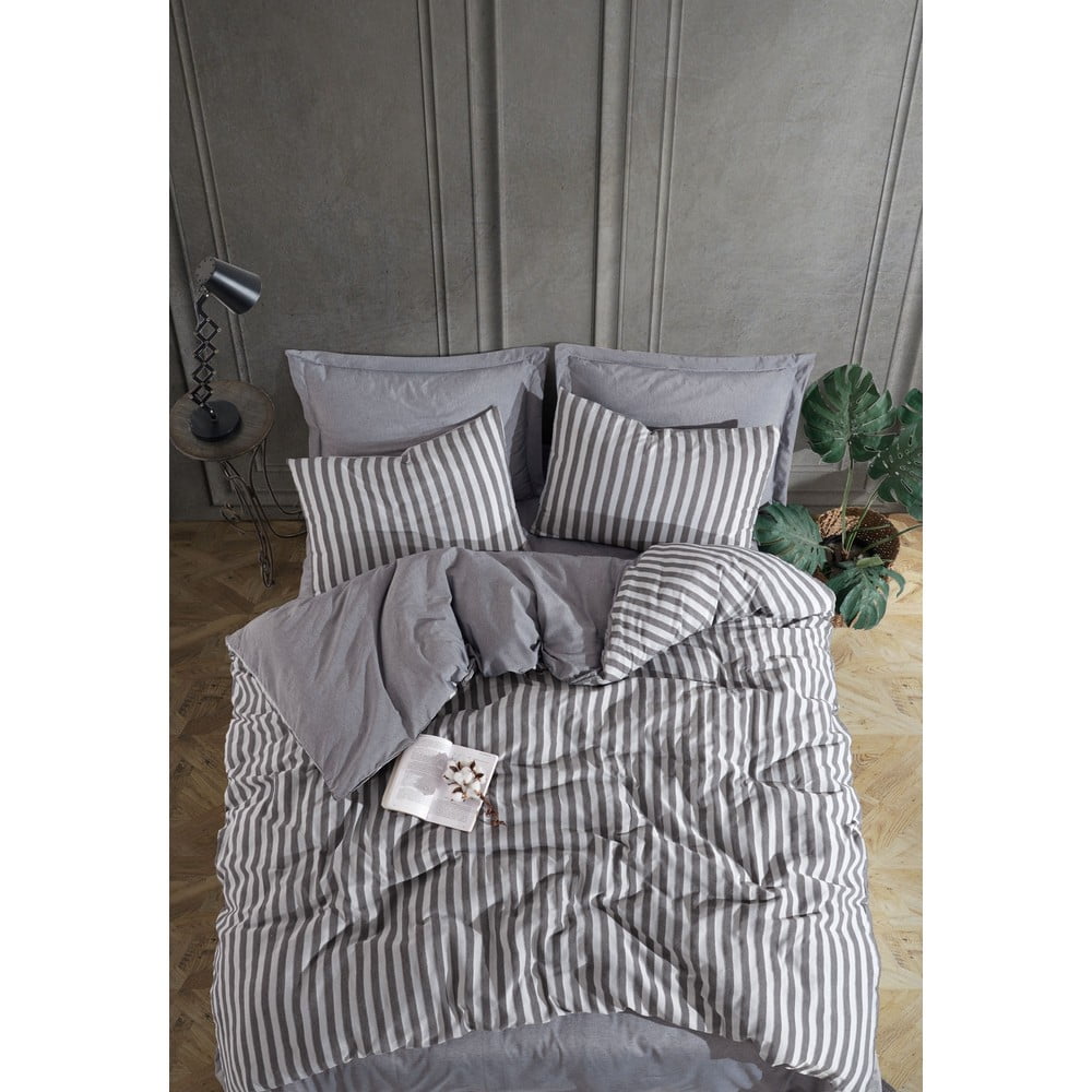 Antracitové obliečky na dvojlôžko 200x200 cm Road Potlu – Mijolnir