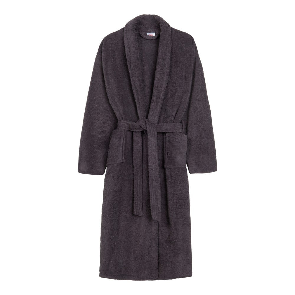 Antracitovosivý bavlnený župan veľkosť XL/XXL Terry – HIP