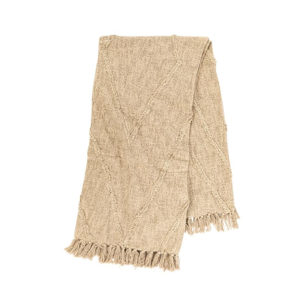 Béžová bavlnená prikrývka na dvojlôžko 250x260 cm Sahara - Tiseco Home Studio