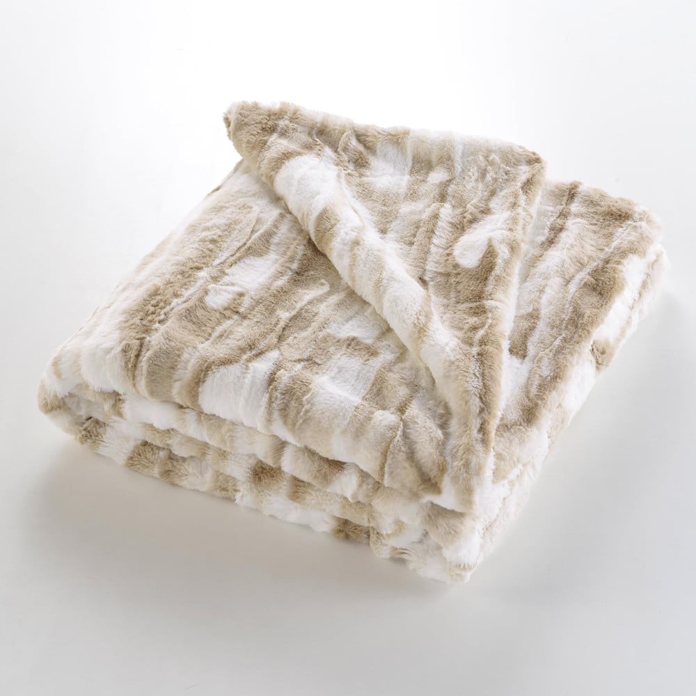 Béžová deka z umelej kožušiny 180x220 cm Cheyenne – douceur d'intérieur