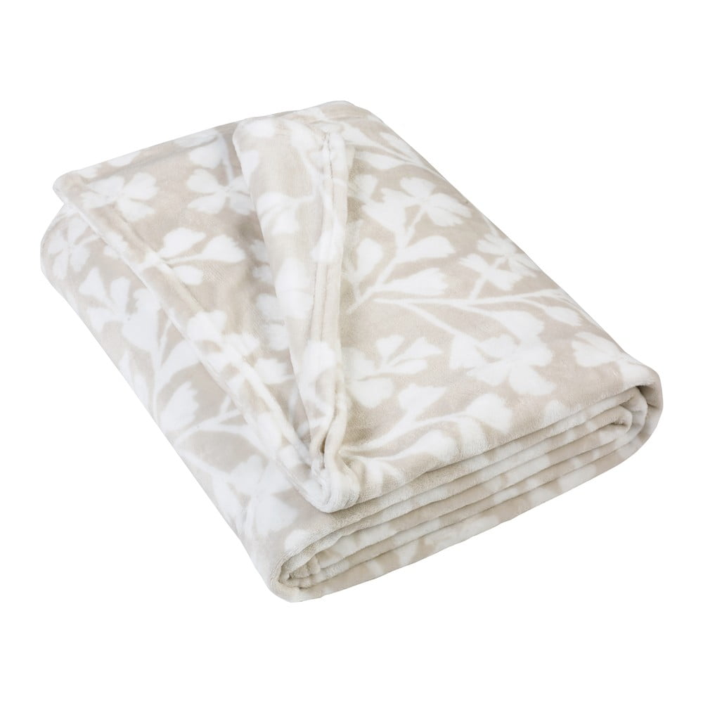 Béžová fleecová deka 200x240 cm Brooke Floral – Catherine Lansfield