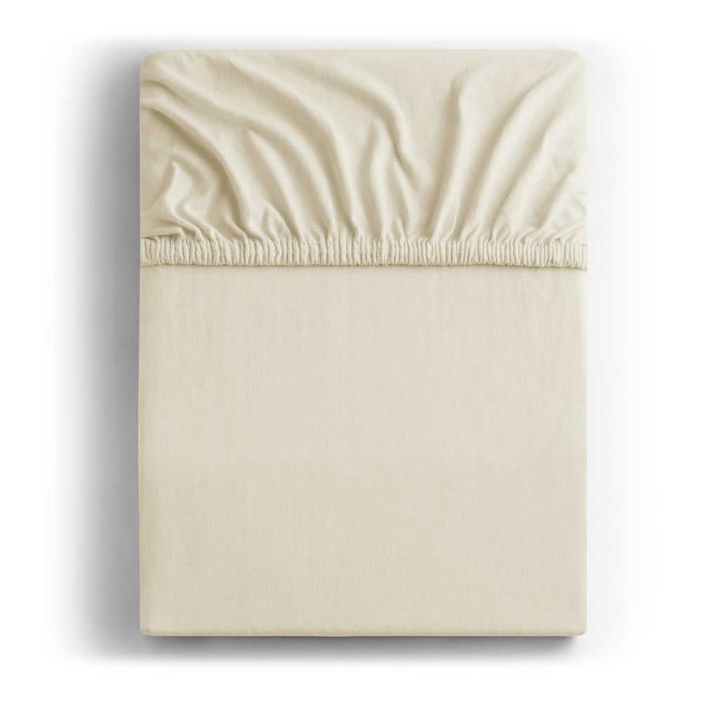 Béžová napínacia plachta jersey 220x200 cm Amber – Restilo