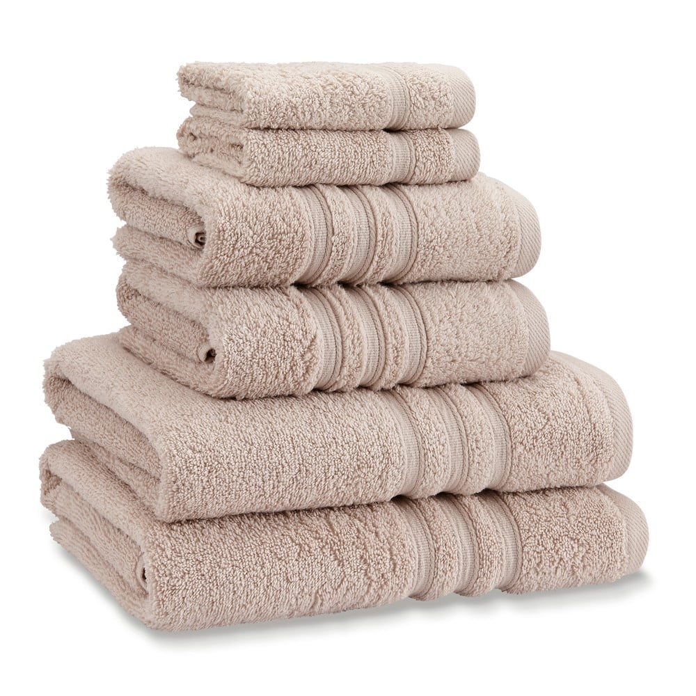 Béžové froté bavlnené uteráky a osušky v súprave 6 ks Zero Twist – Catherine Lansfield