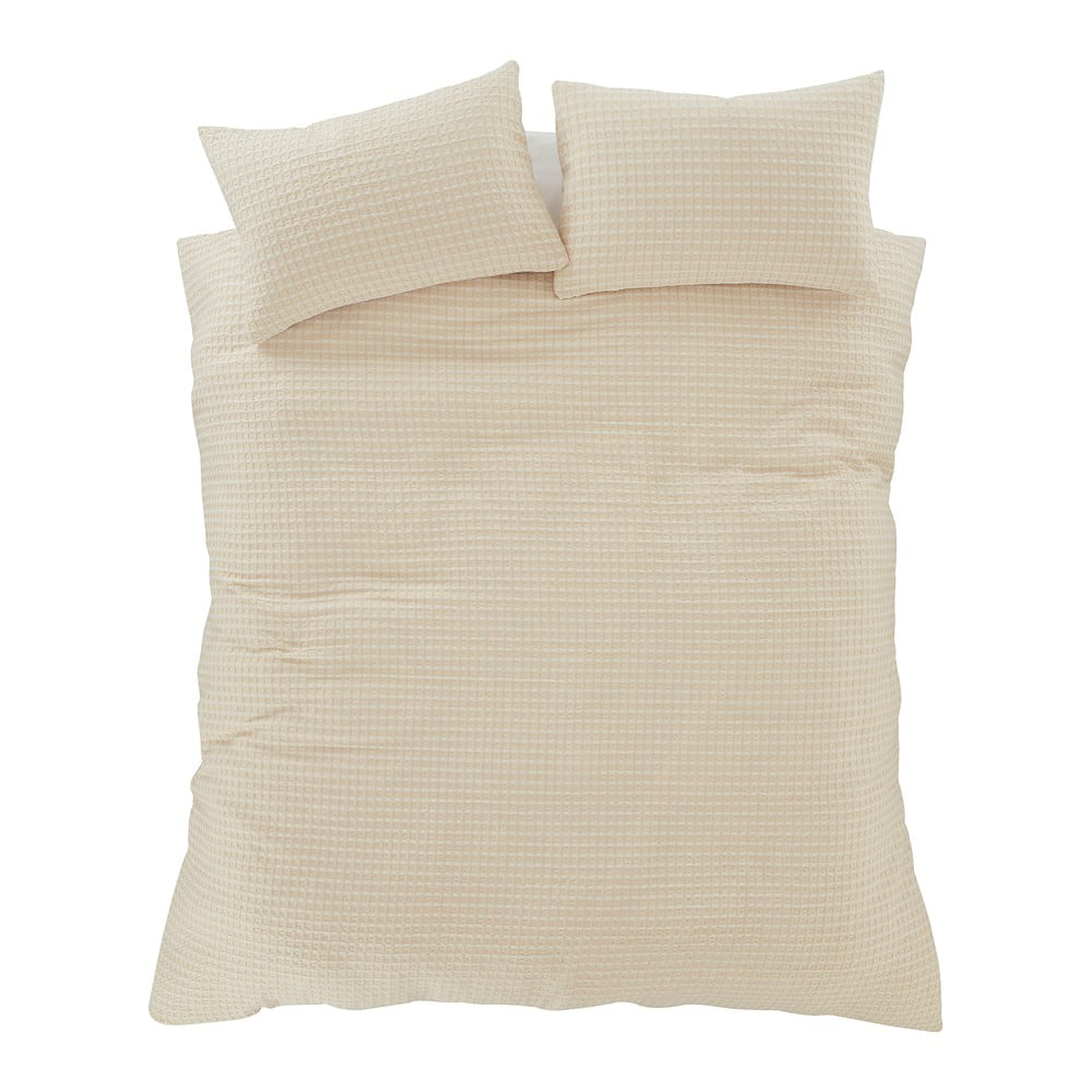 Béžové obliečky na dvojlôžko 200x200 cm Muscat Waffle – Pineapple Elephant