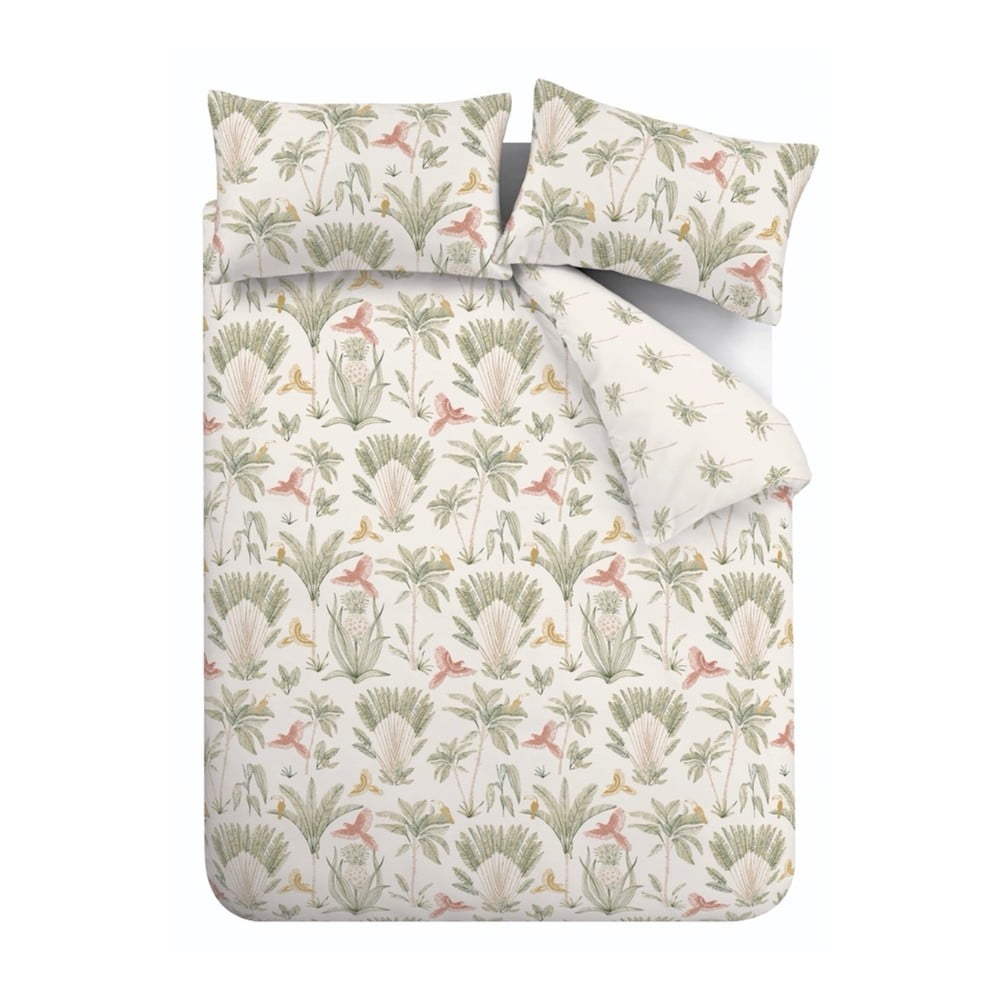 Béžové obliečky na dvojlôžko 200x200 cm Paradiso Palm – Catherine Lansfield