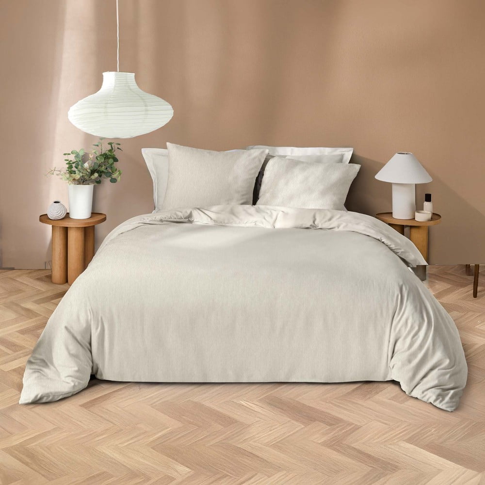 Béžové obliečky na dvojlôžko/predĺžené z mikrovlákna 240x220 cm Azura – douceur d'intérieur