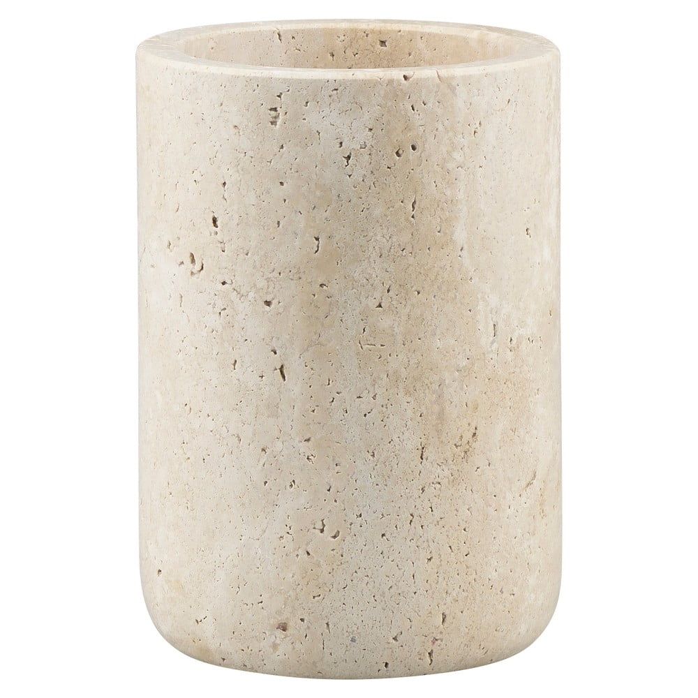 Béžový kamenný téglik na zubné kefky Travertine – Mette Ditmer Denmark