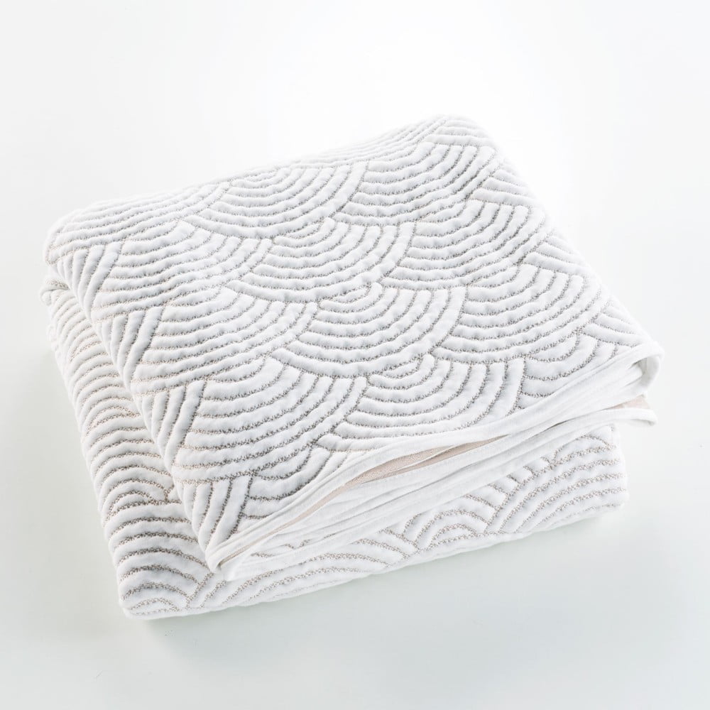 Biela/béžová súprava prikrývky a obliečky na vankúš jersey 240x260 cm Cassandra – douceur d'intérieur