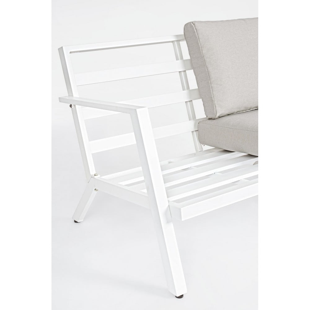 Bielá hliníková záhradná lounge súprava pre 4 Harley – Bizzotto