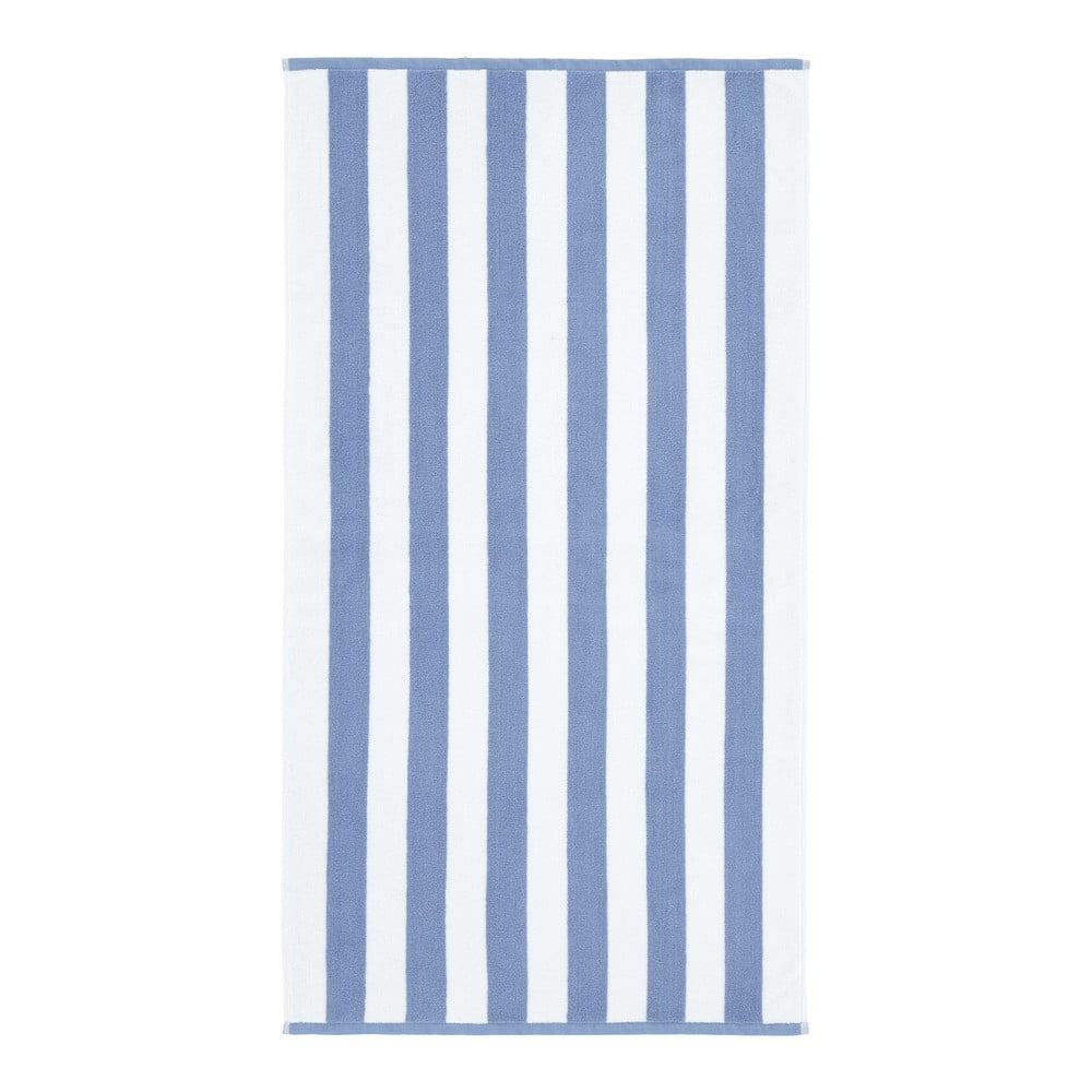 Biela/modrá bavlnená osuška 90x140 cm Stripe Jacquard – Bianca