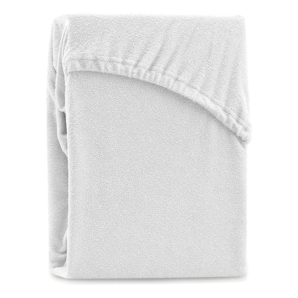 Biela napínacia froté plachta 240x220 cm Ruby – Restilo