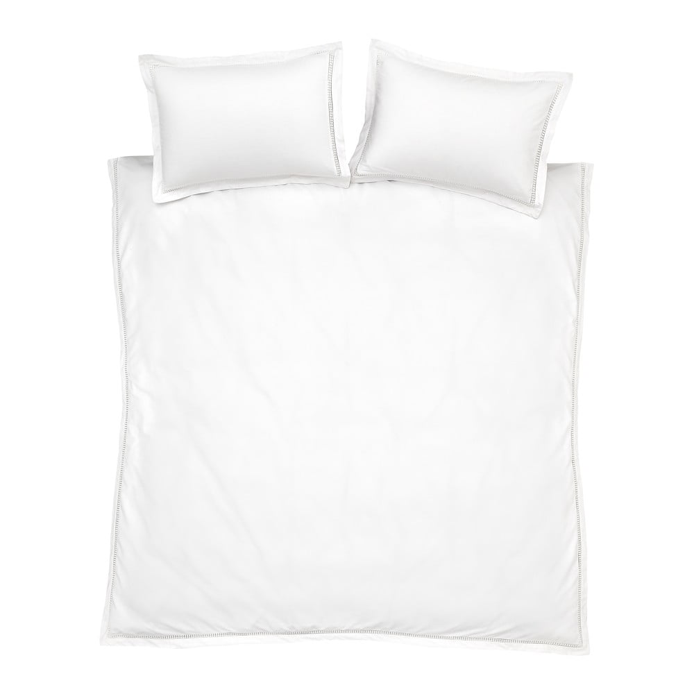 Biele bavlnené obliečky na dvojlôžko 200x200 cm Oxford Lace Trim – Bianca