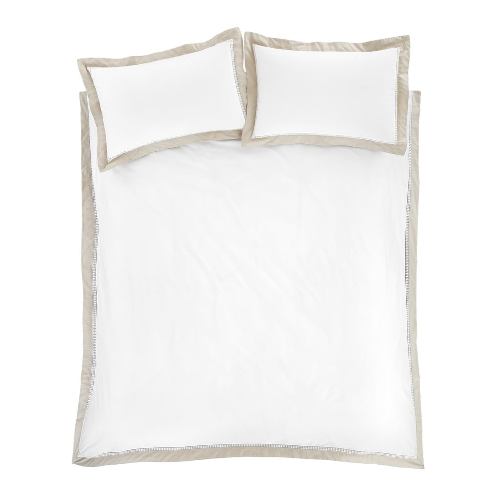 Biele bavlnené obliečky na jednolôžko 135x200 cm Oxford Lace – Bianca