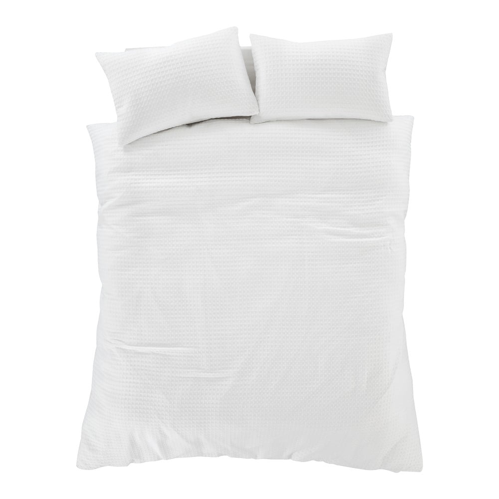 Biele obliečky na dvojlôžko 200x200 cm Muscat Waffle – Pineapple Elephant