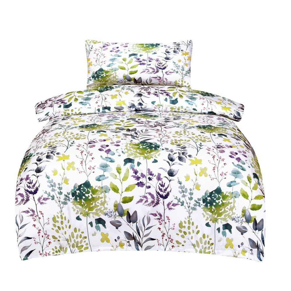 Biele obliečky na jednolôžko z bavlneného saténu 140x200 cm Savoy – My House