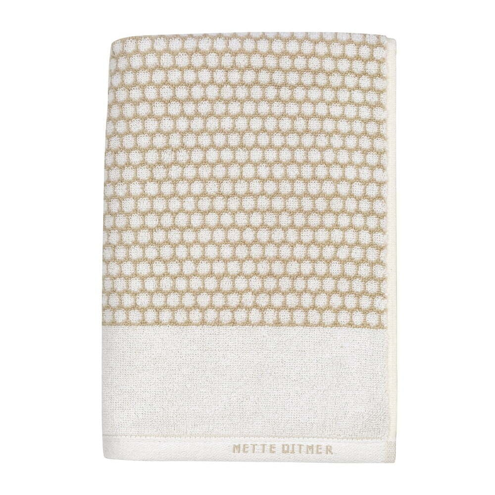 Bielo-béžová bavlnená osuška 70x140 cm Grid - Mette Ditmer Denmark