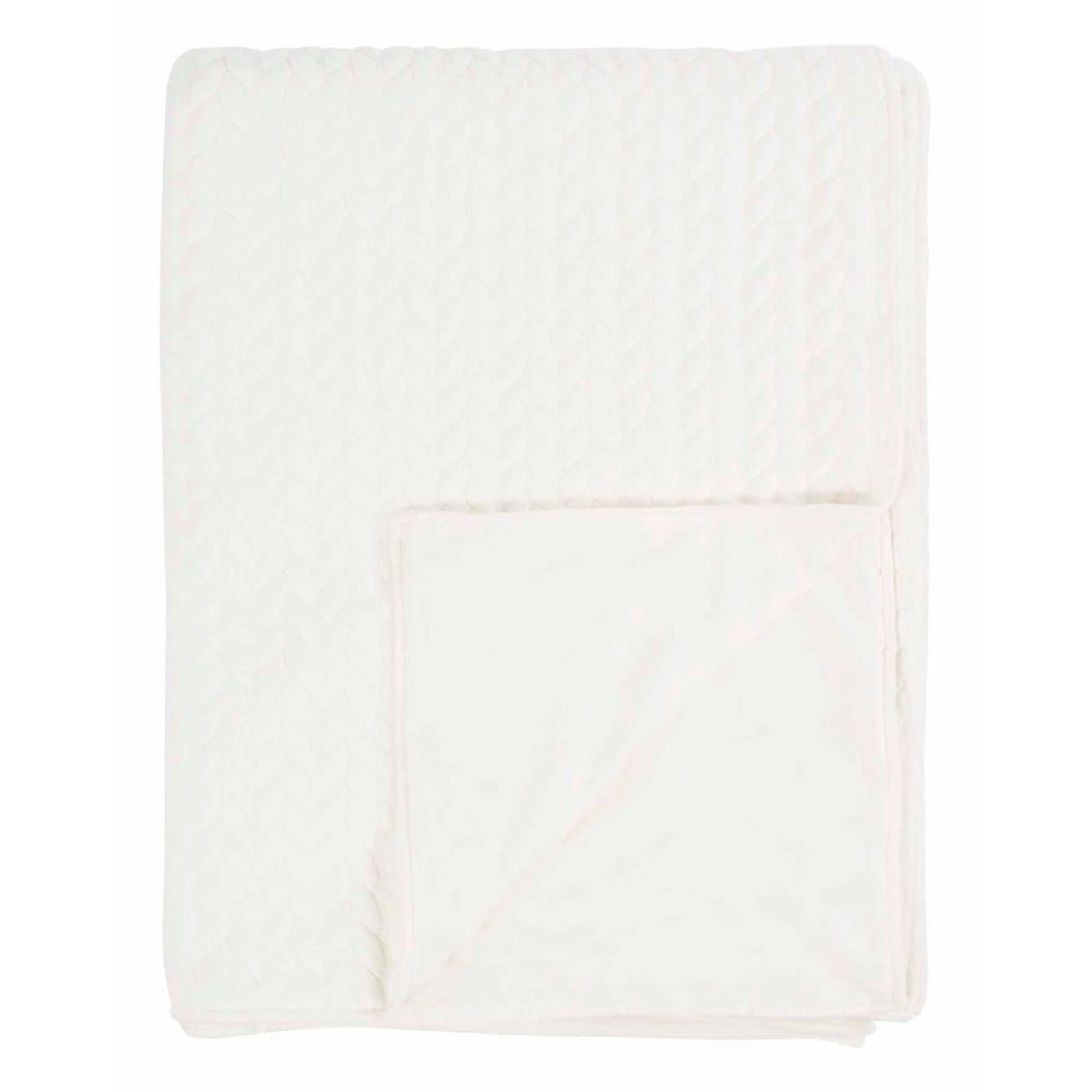 Biely pléd Tiseco Home Studio Sommar, 130 × 170 cm