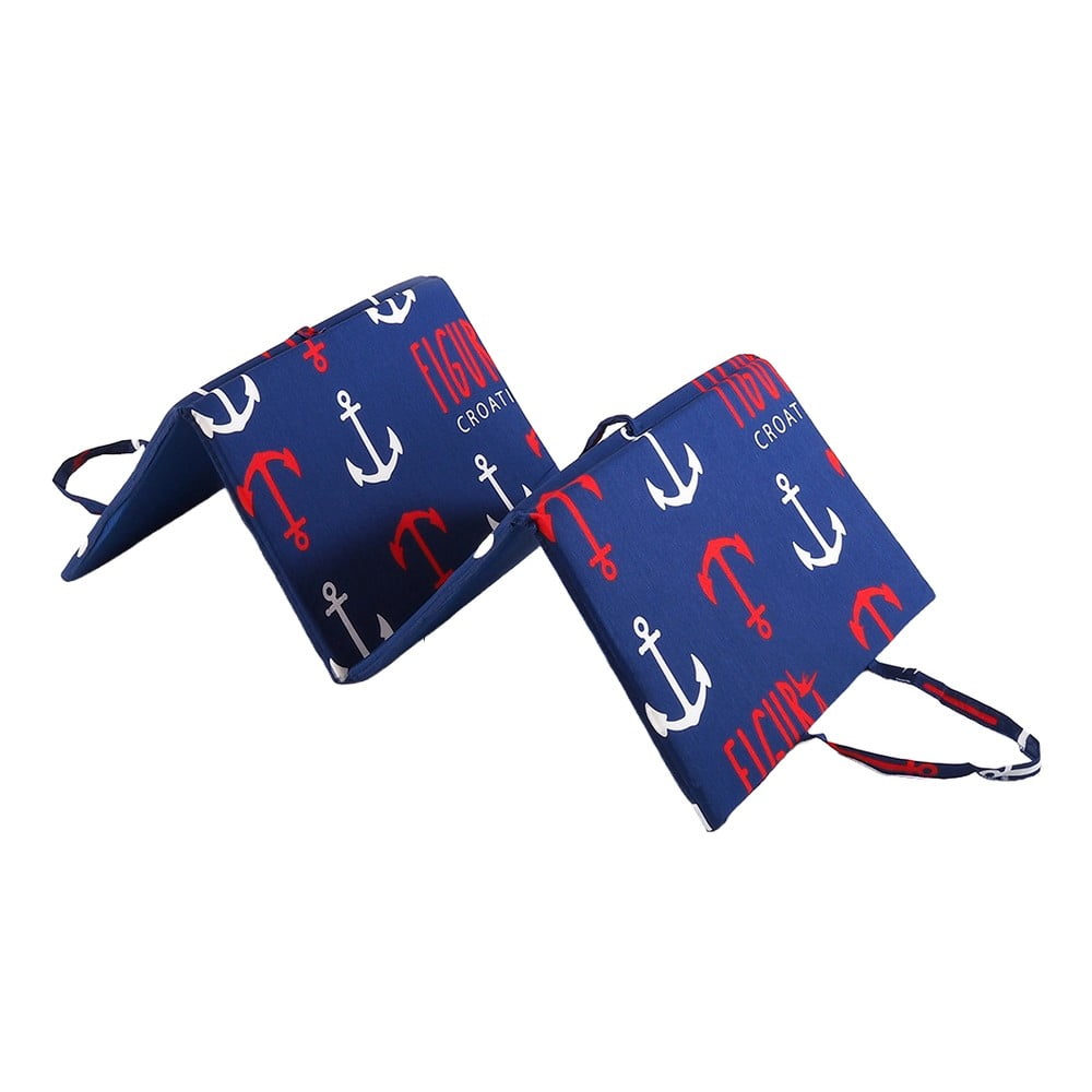 Červeno-modrý záhradný sedák na ležadlo 49x137 cm Anchors – B.E.S.