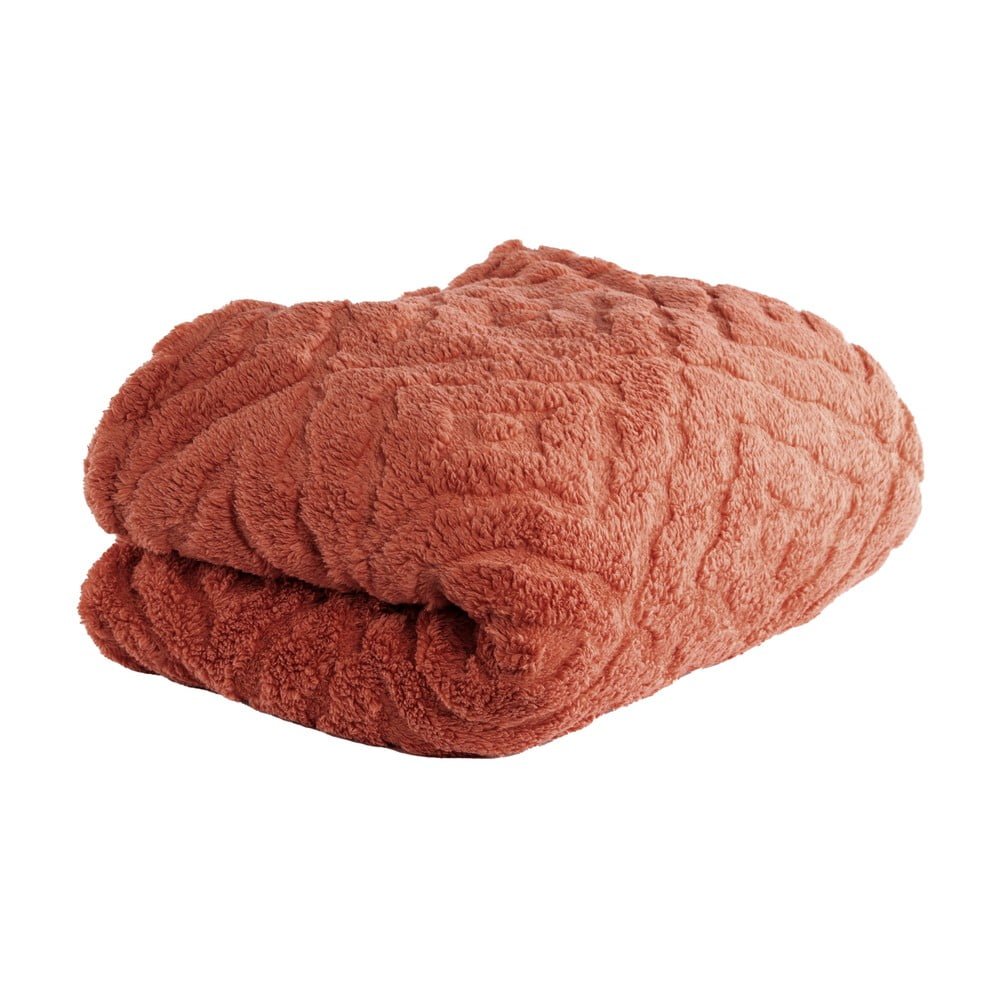 Červenooranžová deka z mikroplyšu 150x200 cm Rena – Tiseco Home Studio