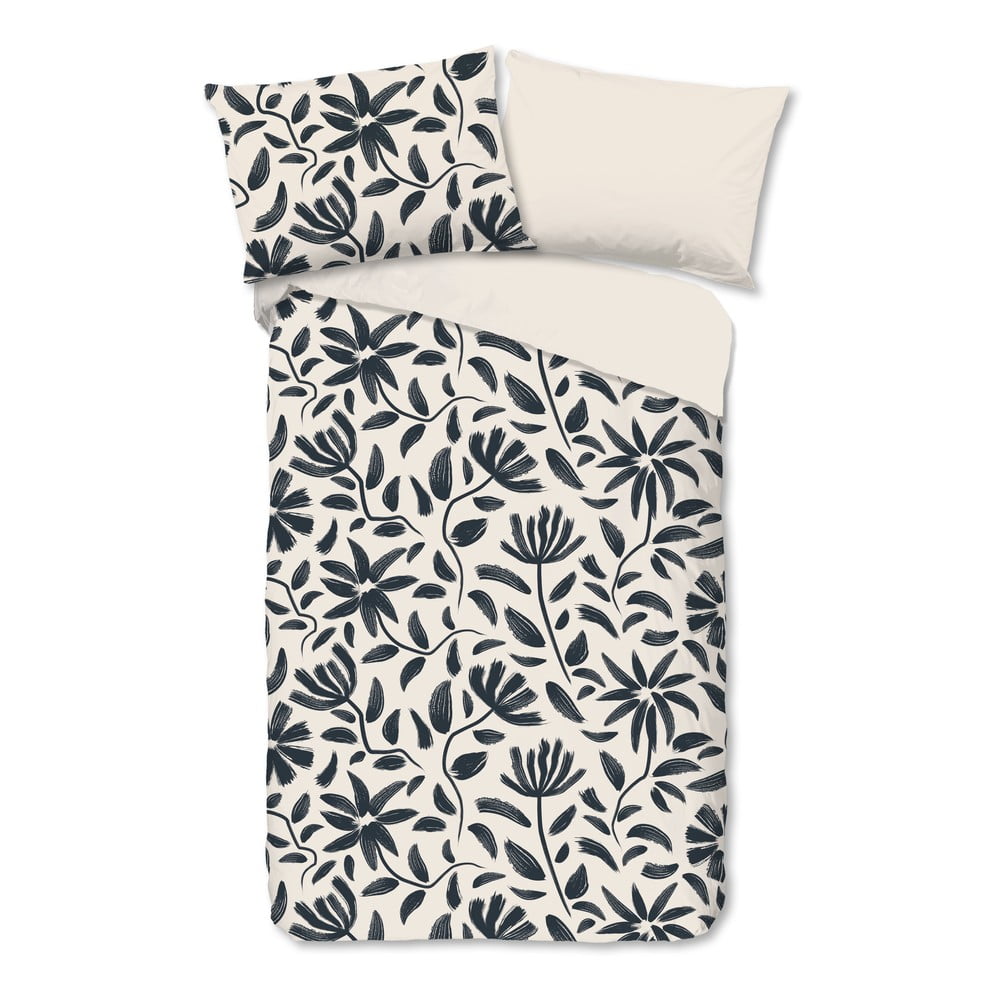 Čierne/béžové bavlnené obliečky na jednolôžko 140x200 cm Emilia – Good Morning