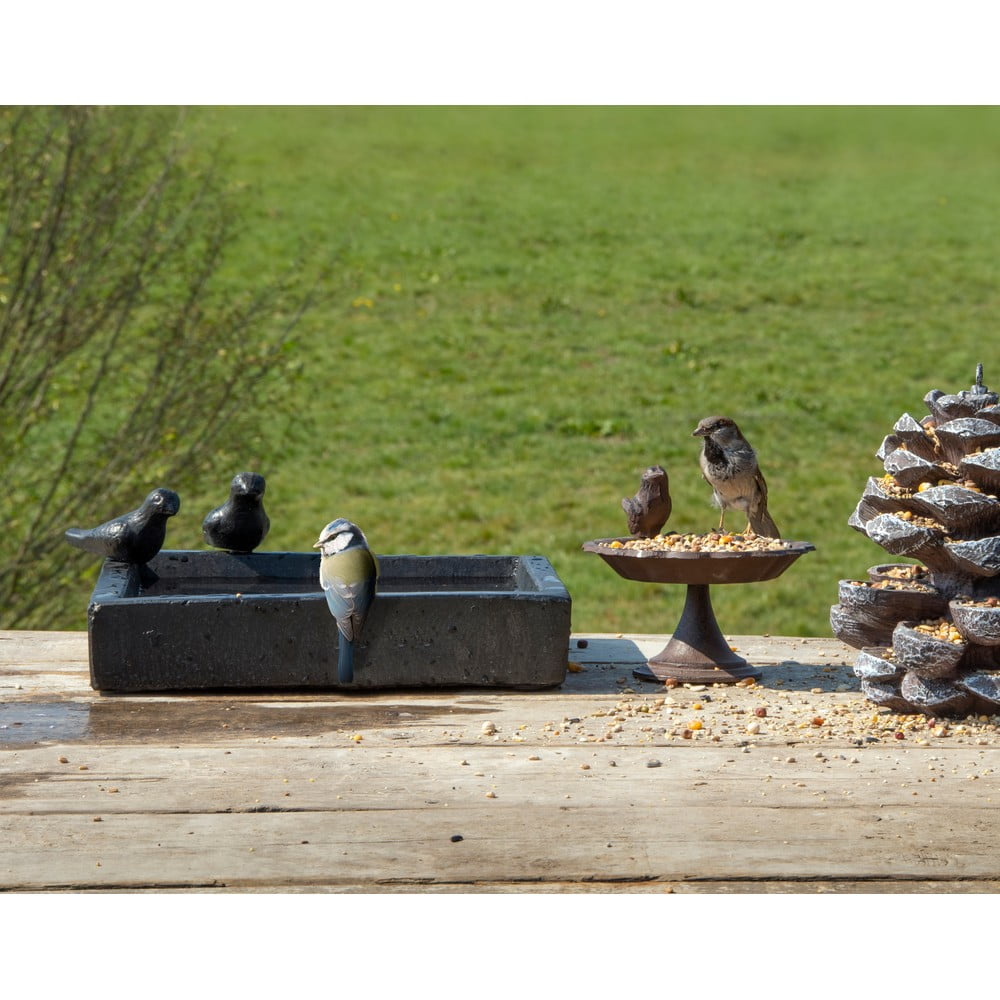 Čierne keramické napájadlo pre vtákov Esschert Design Eve