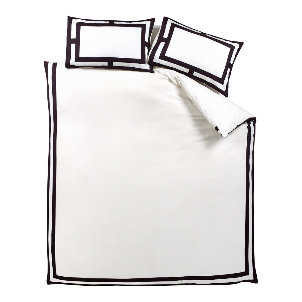 Čierno-biele obliečky na dvojlôžko 200x200 cm Mono Panel – Catherine Lansfield