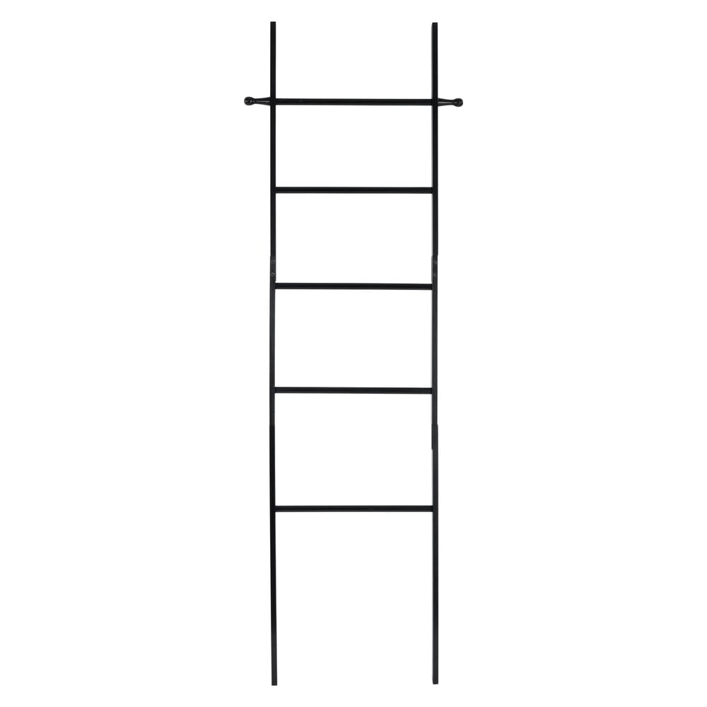 Čierny bambusový rebrík na uteráky Wenko Suri