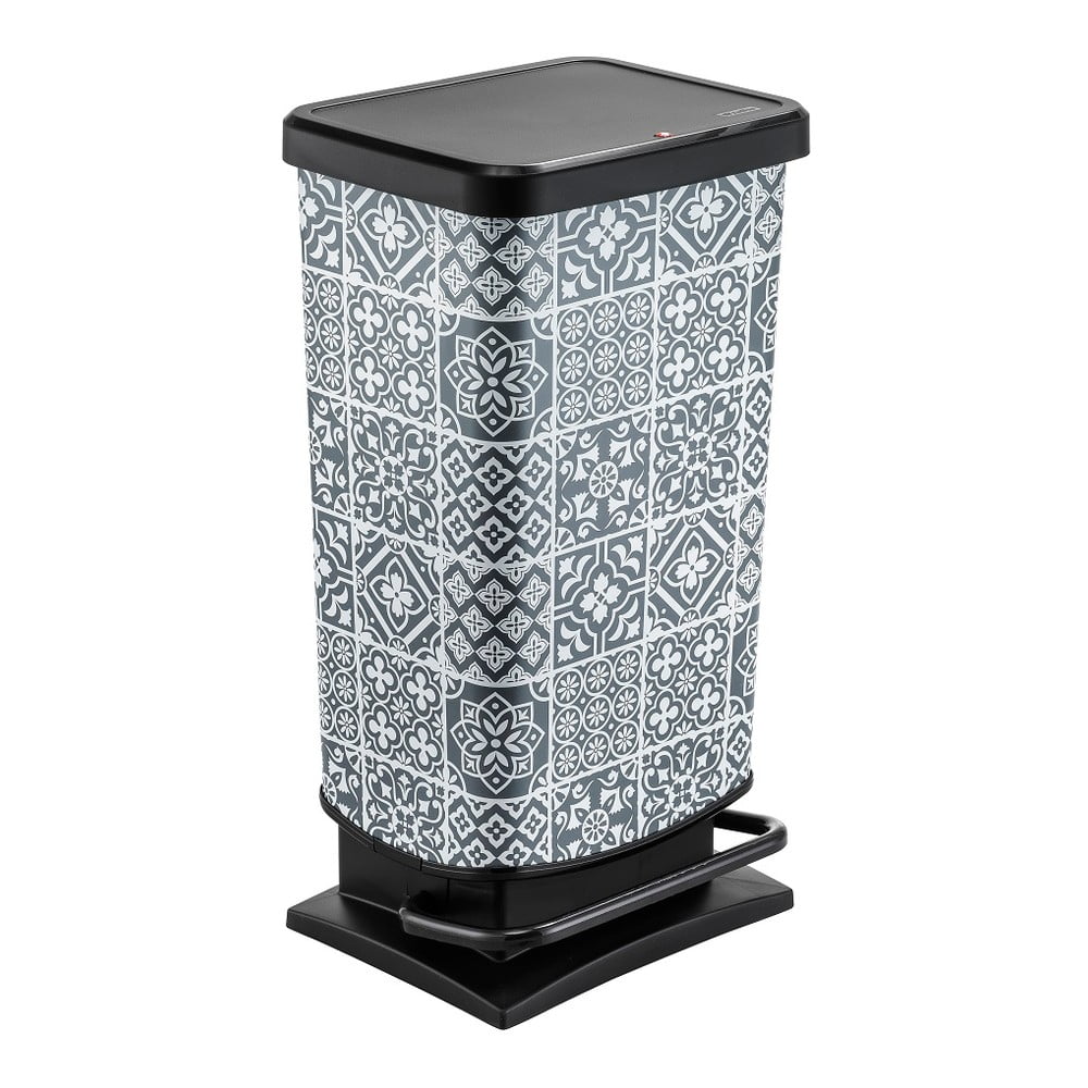 Čierny pedálový odpadkový kôš z recyklovaného plastu 40 l Paso - Rotho