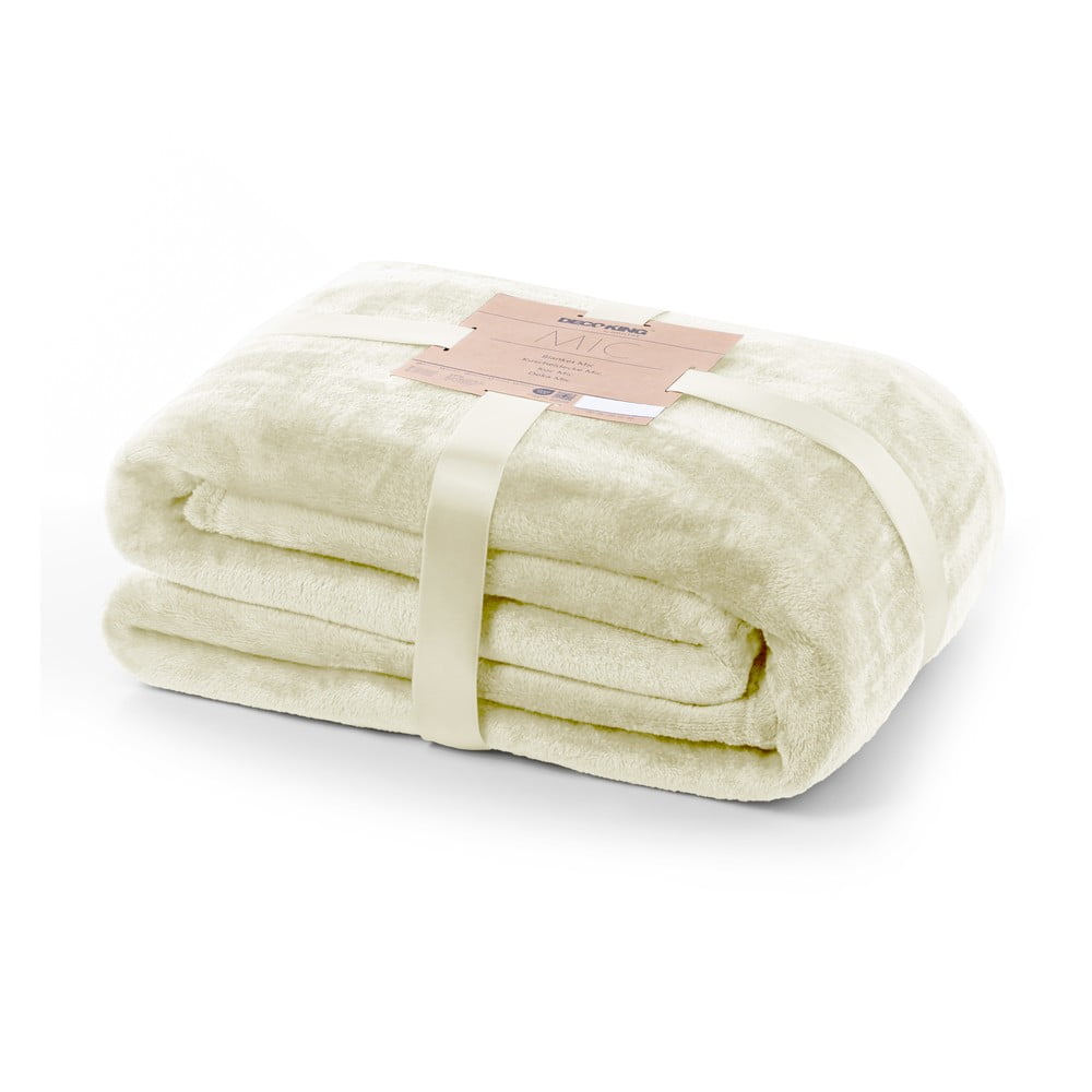 Deka z mikrovlákna v krémovej farbe DecoKing Mic, 220 × 240 cm