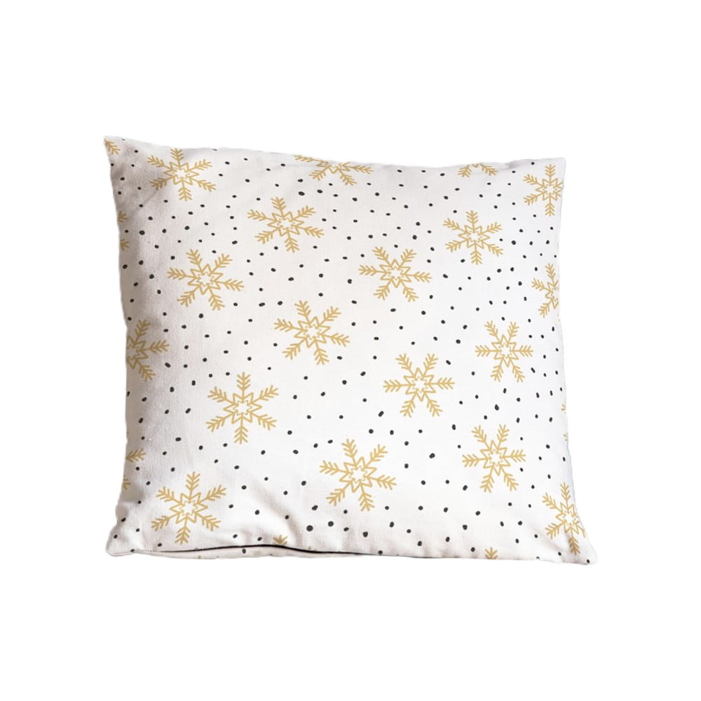 Dekoračný vankúš s vianočným motívom 45x45 cm Golden Snowflakes – Butter Kings