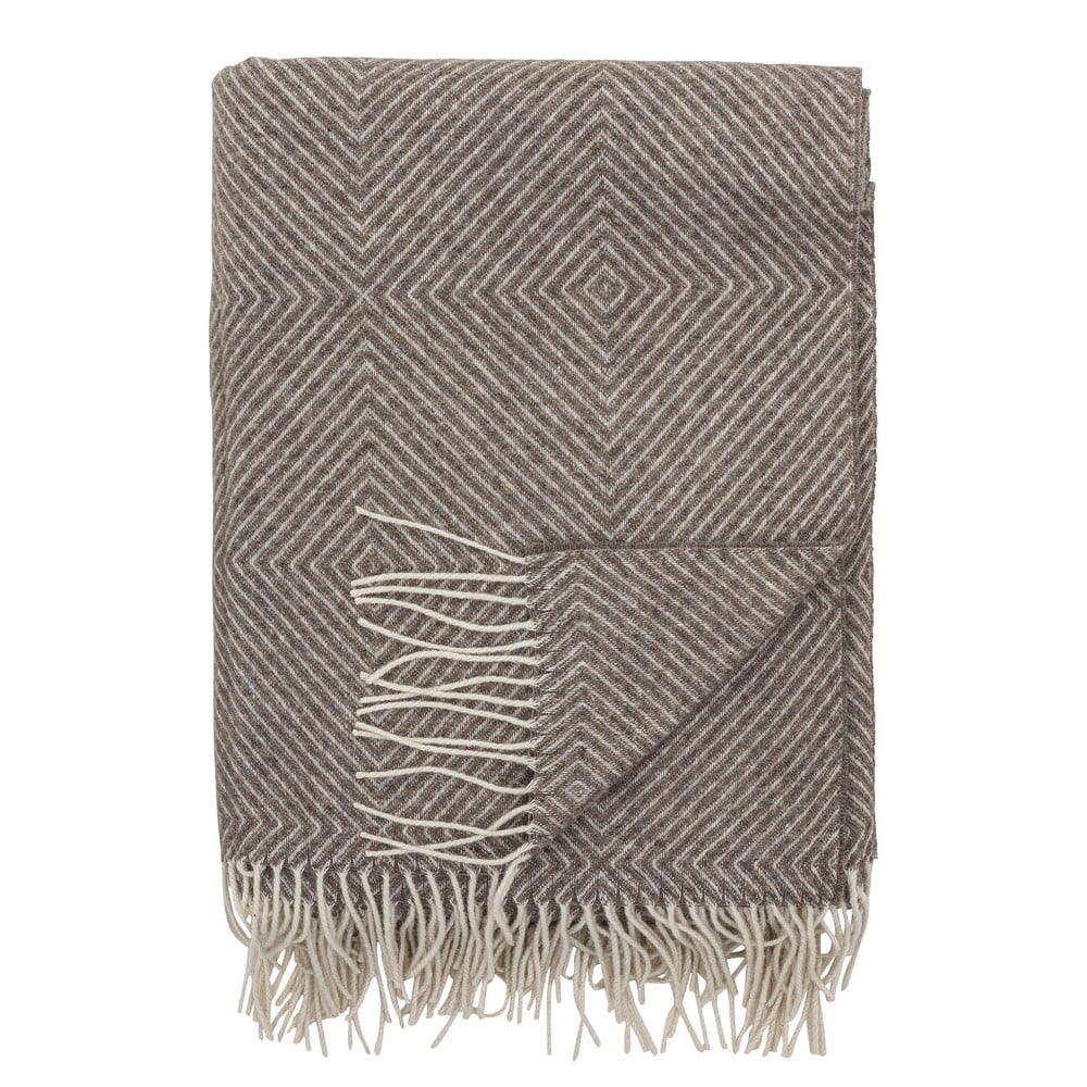 Hnedá deka s prímesou vlny 140x200 cm Hoshi – Bloomingville