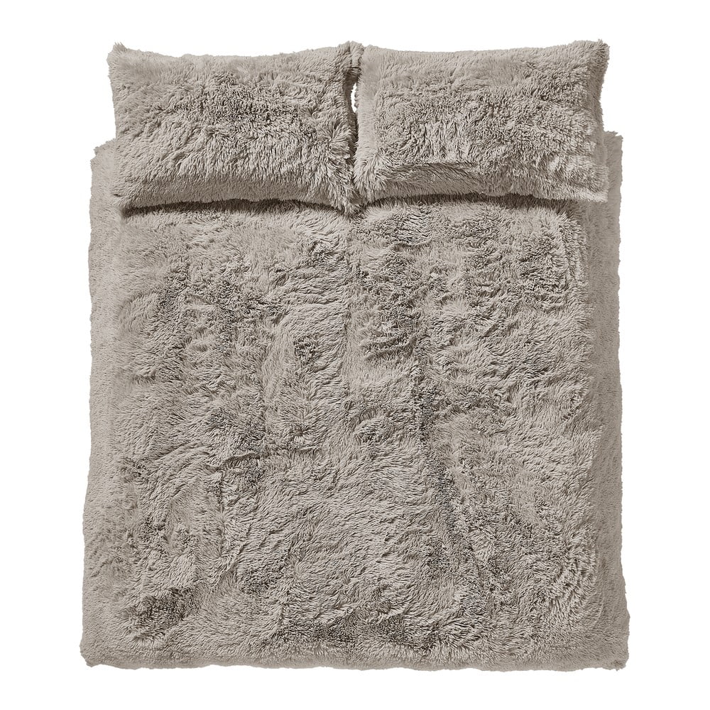 Hnedé obliečky na dvojlôžko z mikroplyšu 200x200 cm Cuddly – ​​Catherine Lansfield