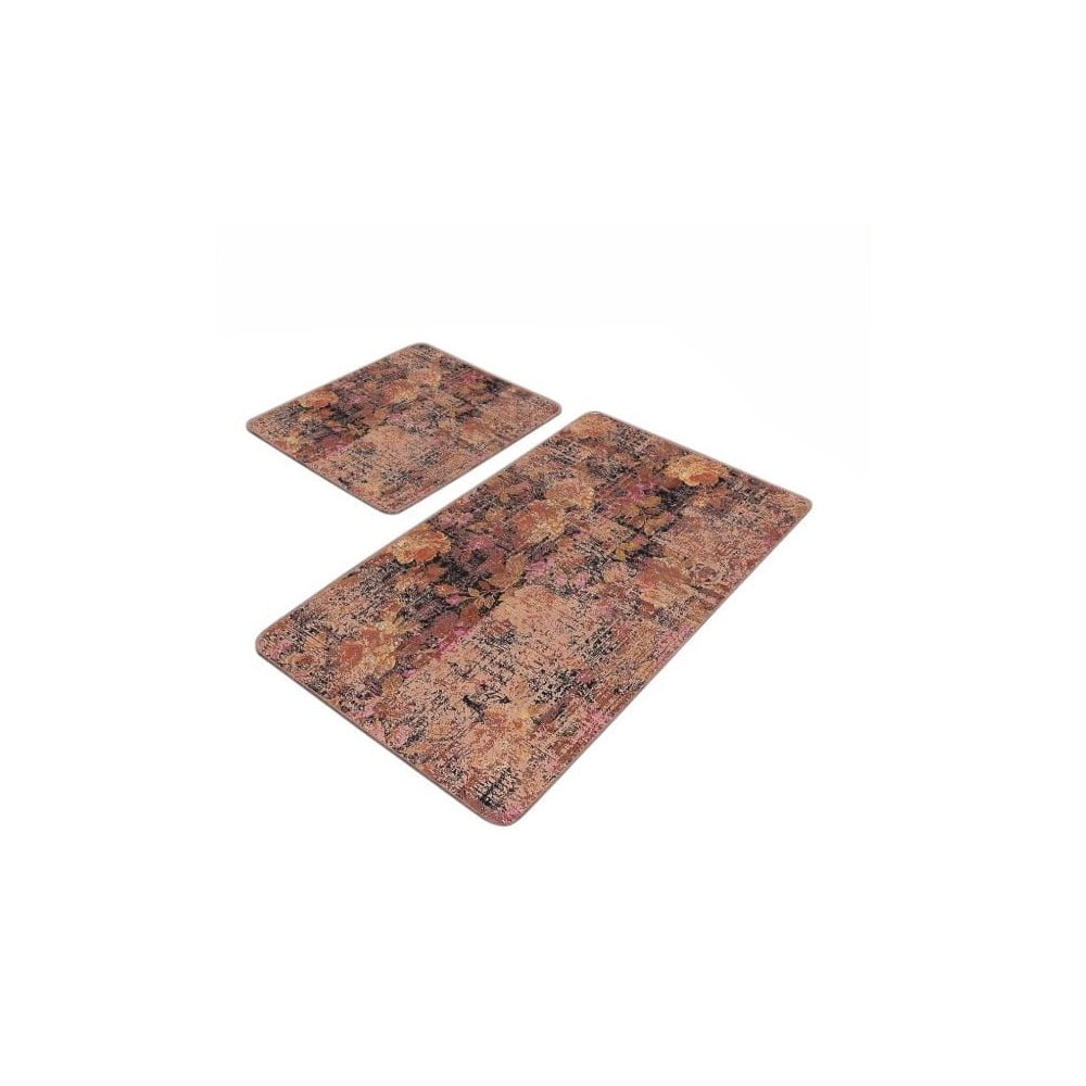 Hnedé zamatové kúpeľňové predložky v súprave 2 ks 60x100 cm – Mila Home