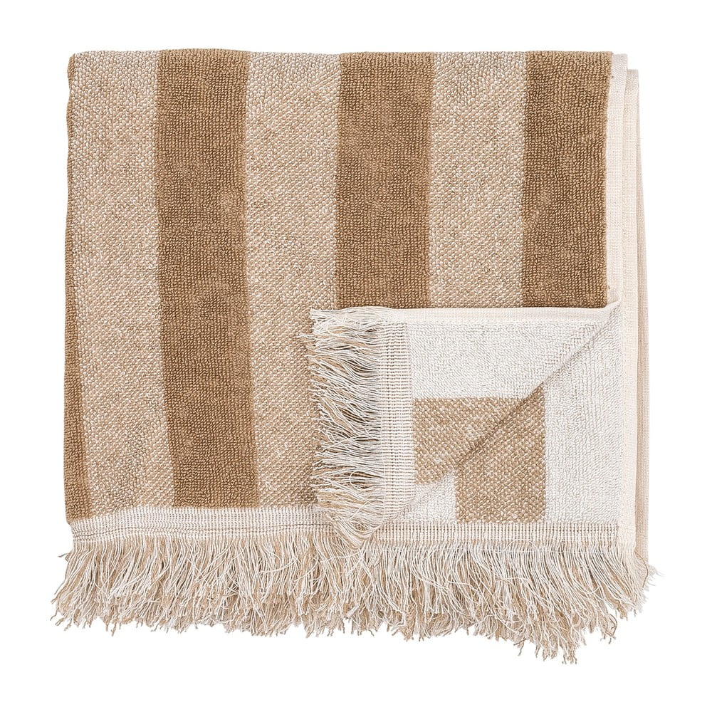 Hnedo–béžová bavlnená osuška 70x140 cm Elaia – Bloomingville