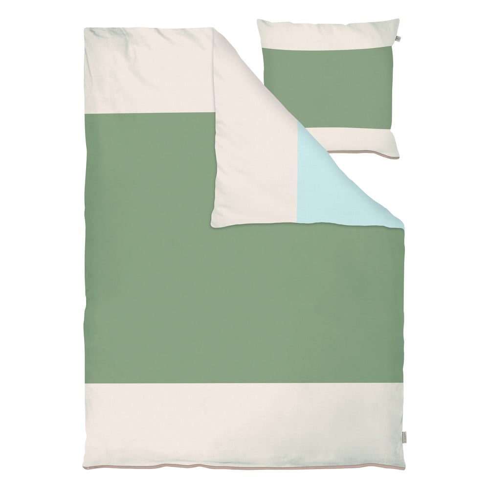 Kaki obliečky na jednolôžko z bavlneného perkálu 140x200 cm Colore – Mette Ditmer Denmark