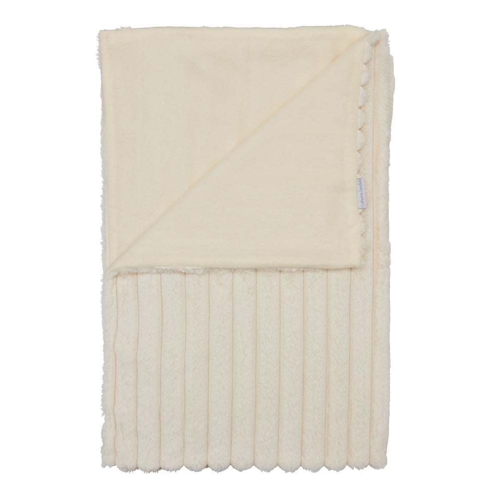 Krémová deka z mikroplyšu 130x170 cm Cosy Ribbed – Catherine Lansfield