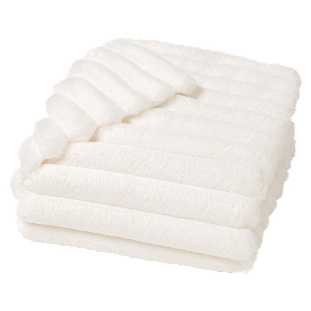 Krémová deka z mikroplyšu 180x220 cm Boudoir – douceur d'intérieur