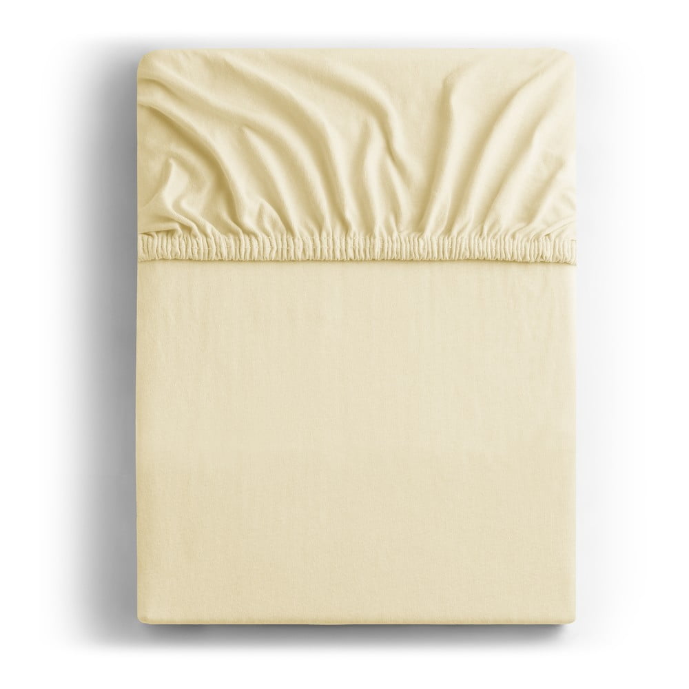 Krémová napínacia plachta jersey 220x200 cm Amber – Restilo