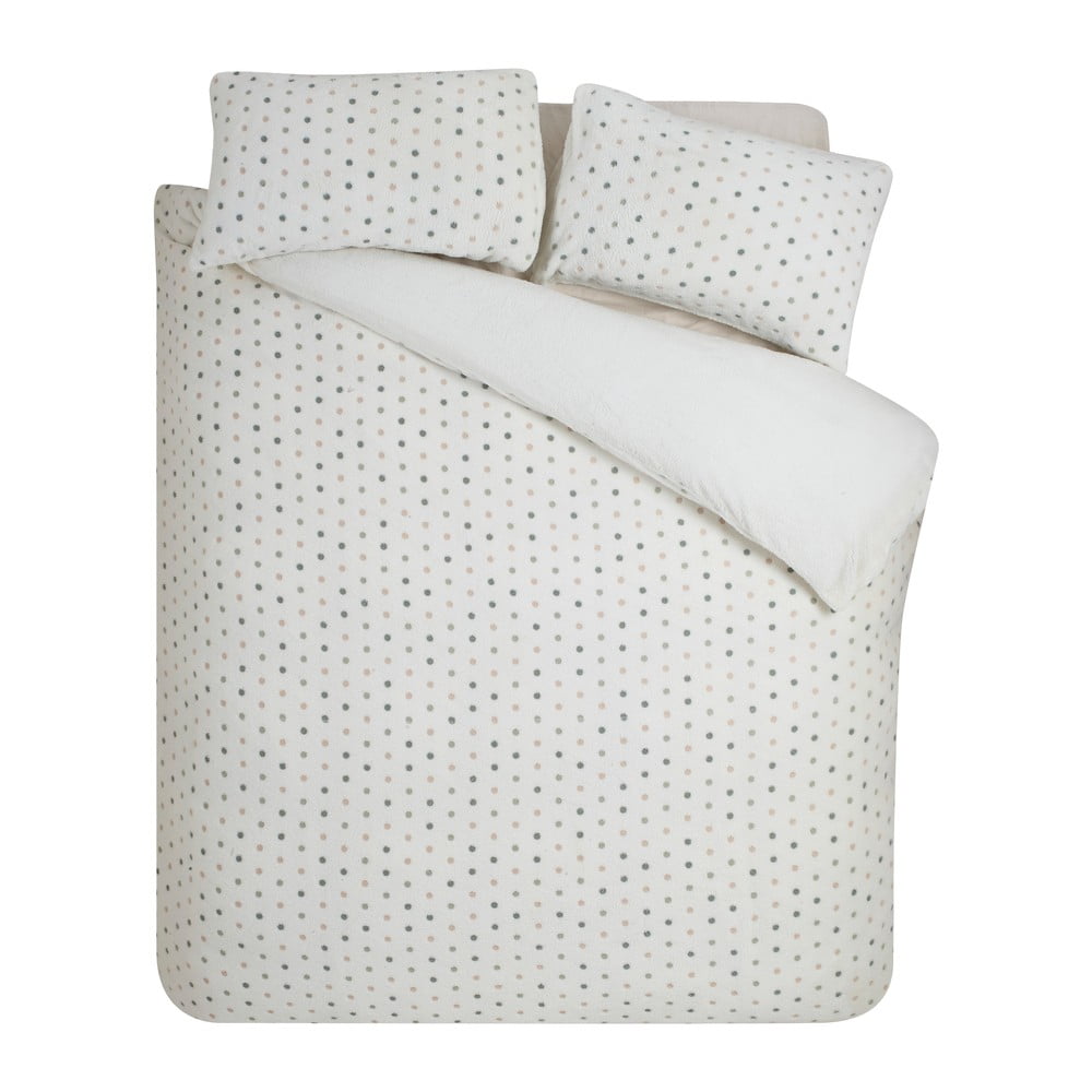 Krémové obliečky na dvojlôžko z mikroplyšu 200x200 cm Cosy Spot – Catherine Lansfield