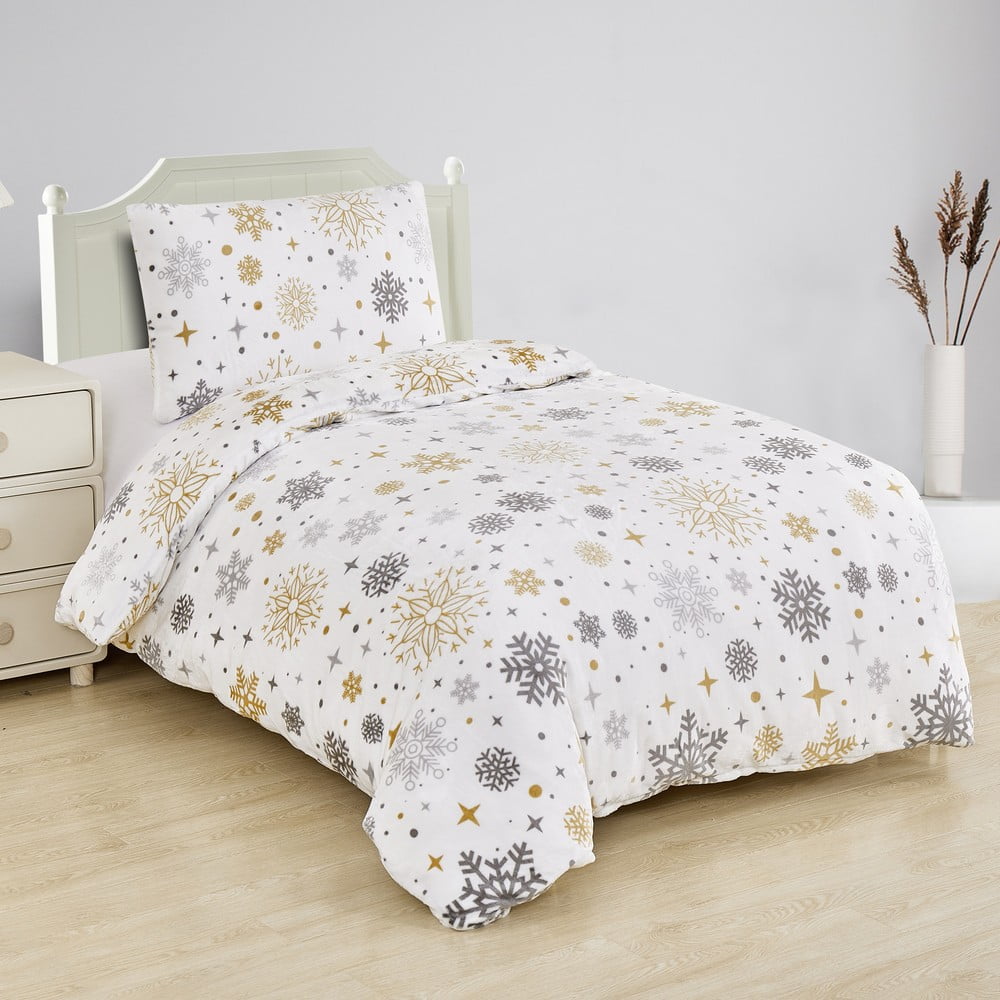 Krémovobiele mikroplyšové obliečky na jednolôžko 140x200 cm Magic – My House