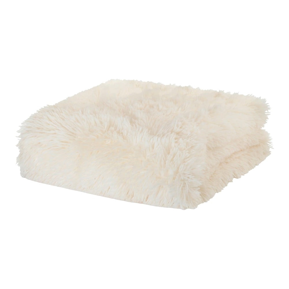 Krémovobiely mikroplyšový pléd na dvojlôžko 245x280 cm Cuddly – Catherine Lansfield