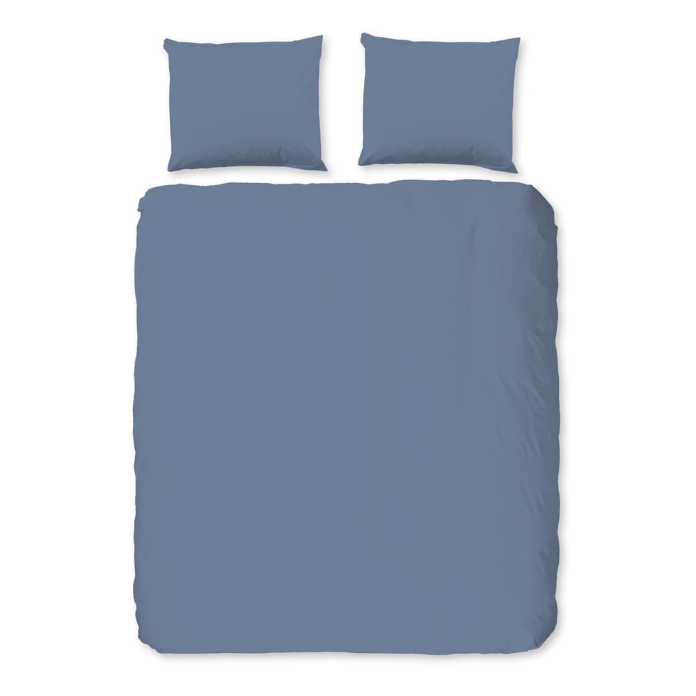 Modré flanelové predĺžené obliečky na dvojlôžko 200x220 cm – Good Morning