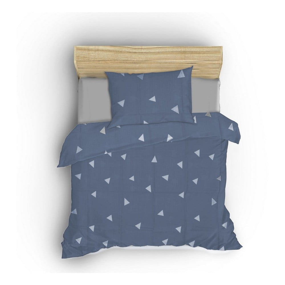 Modré obliečky na dvojlôžko 200x200 cm Üçgen – Mijolnir