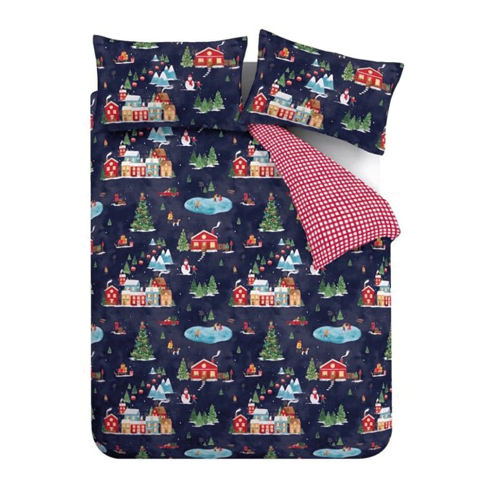 Modré obliečky na dvojlôžko/predĺžené 230x220 cm Ski Village – Catherine Lansfield
