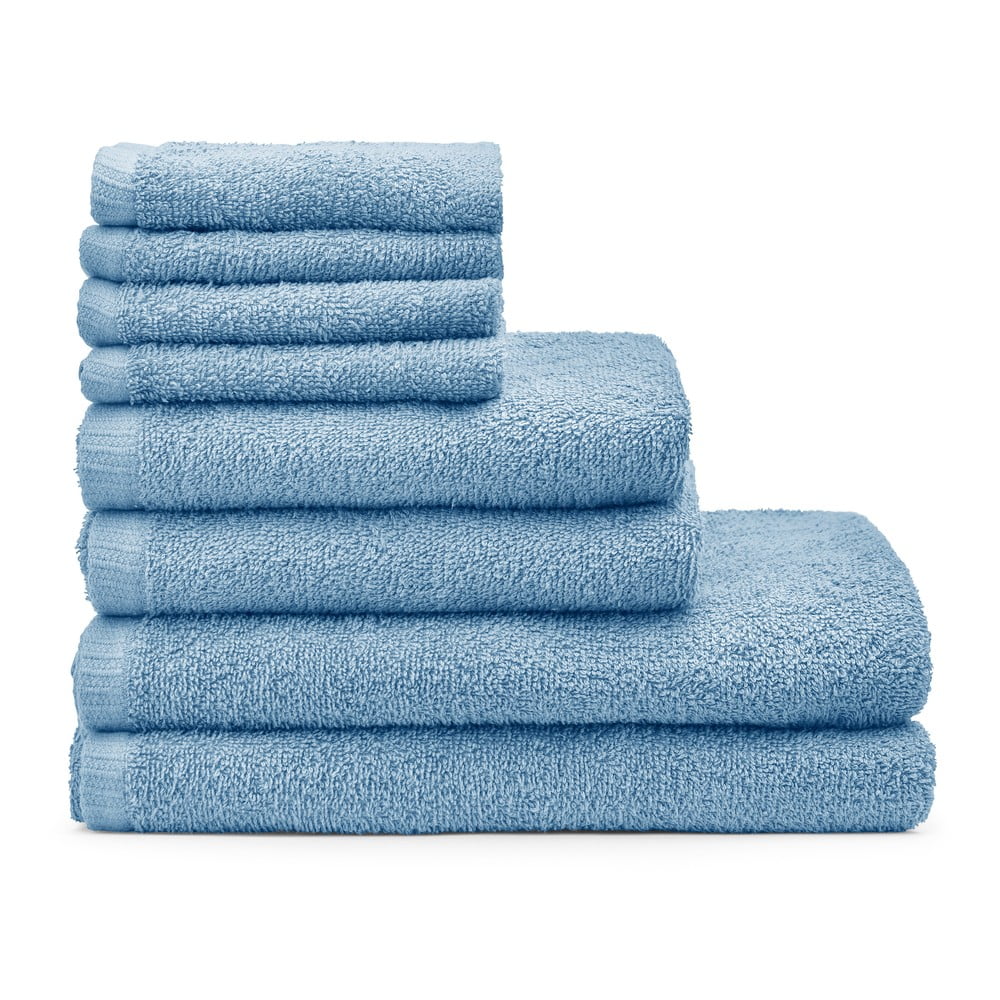 Modré rýchloschnúce/froté bavlnené uteráky a osušky v súprave 8 ks Quick Dry – Catherine Lansfield