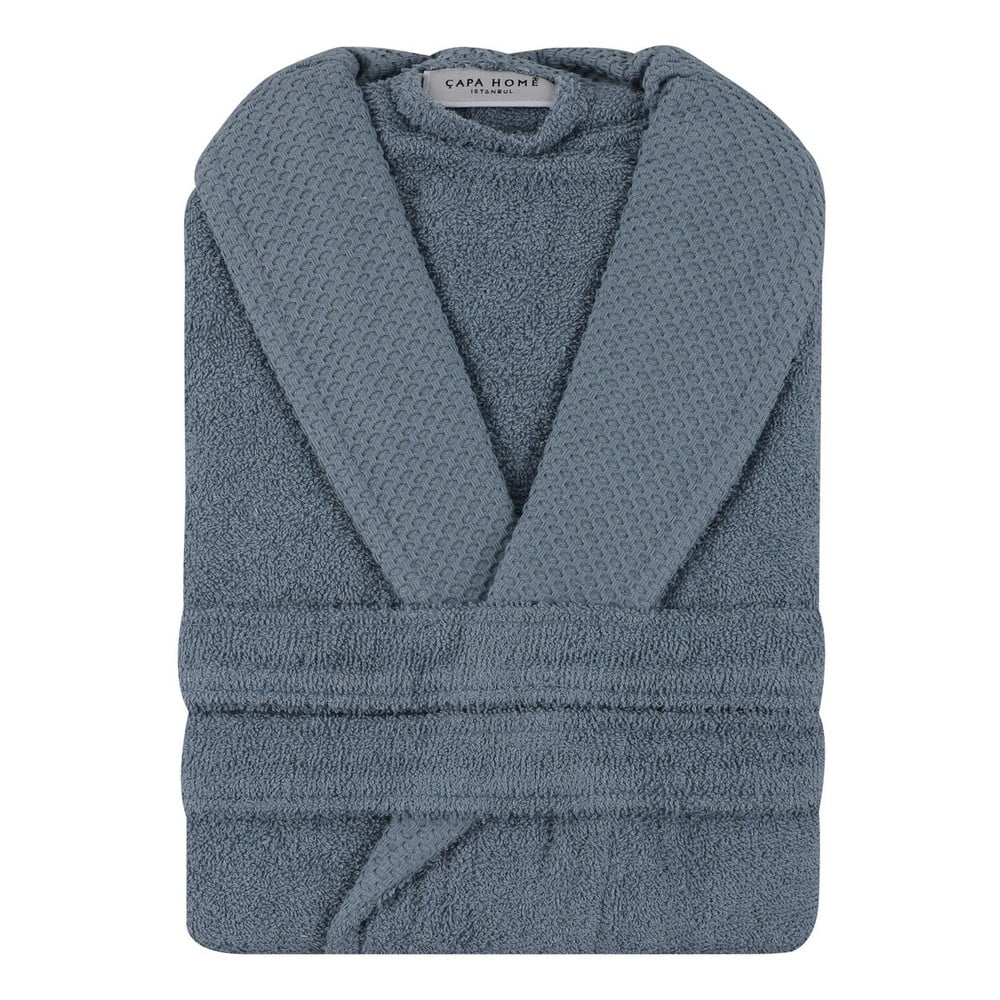 Modrý bavlnený župan veľkosť XL Cappa – Foutastic