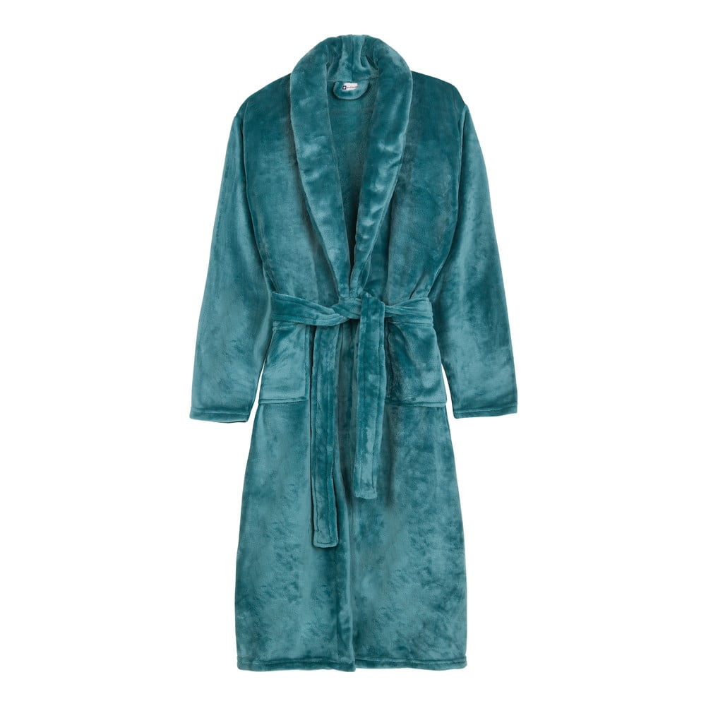 Modrý župan z mikroplyšu veľkosť XS/S Polyvelvet – Good Morning