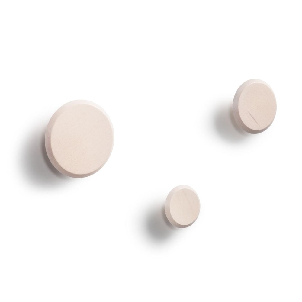 Nástenné drevené háčiky v súprave 3 ks v prírodnej farbe Nadua – Kave Home