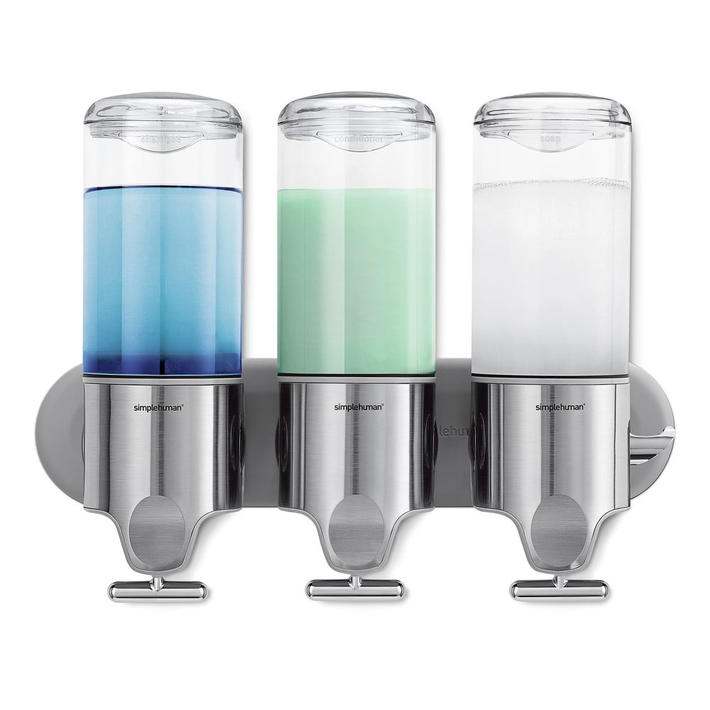 Nástenný dávkovač mydla z nerezovej ocele v striebornej farbe 1.32 l - simplehuman
